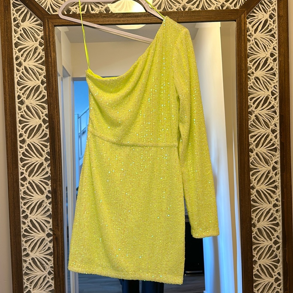 Lime Sequin Dress